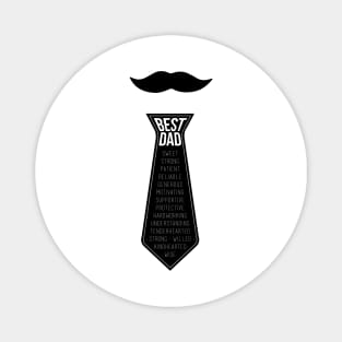 Best Dad Mustache and Tie Magnet